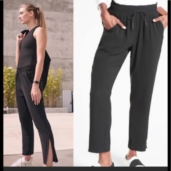 Woman’s size 6 athleta black METROPOLIS STRAIGHT LEG PANT - Picture 1 of 6